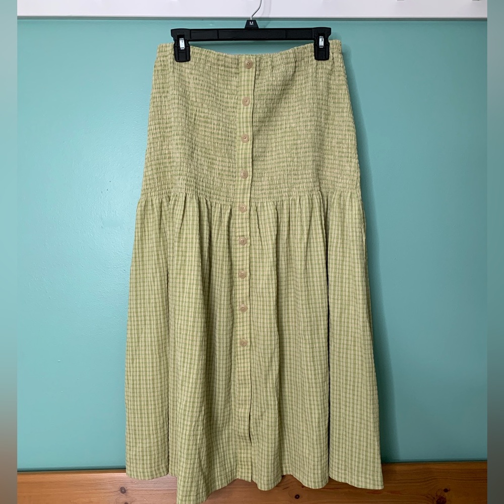 Mango plaid skirt - button down